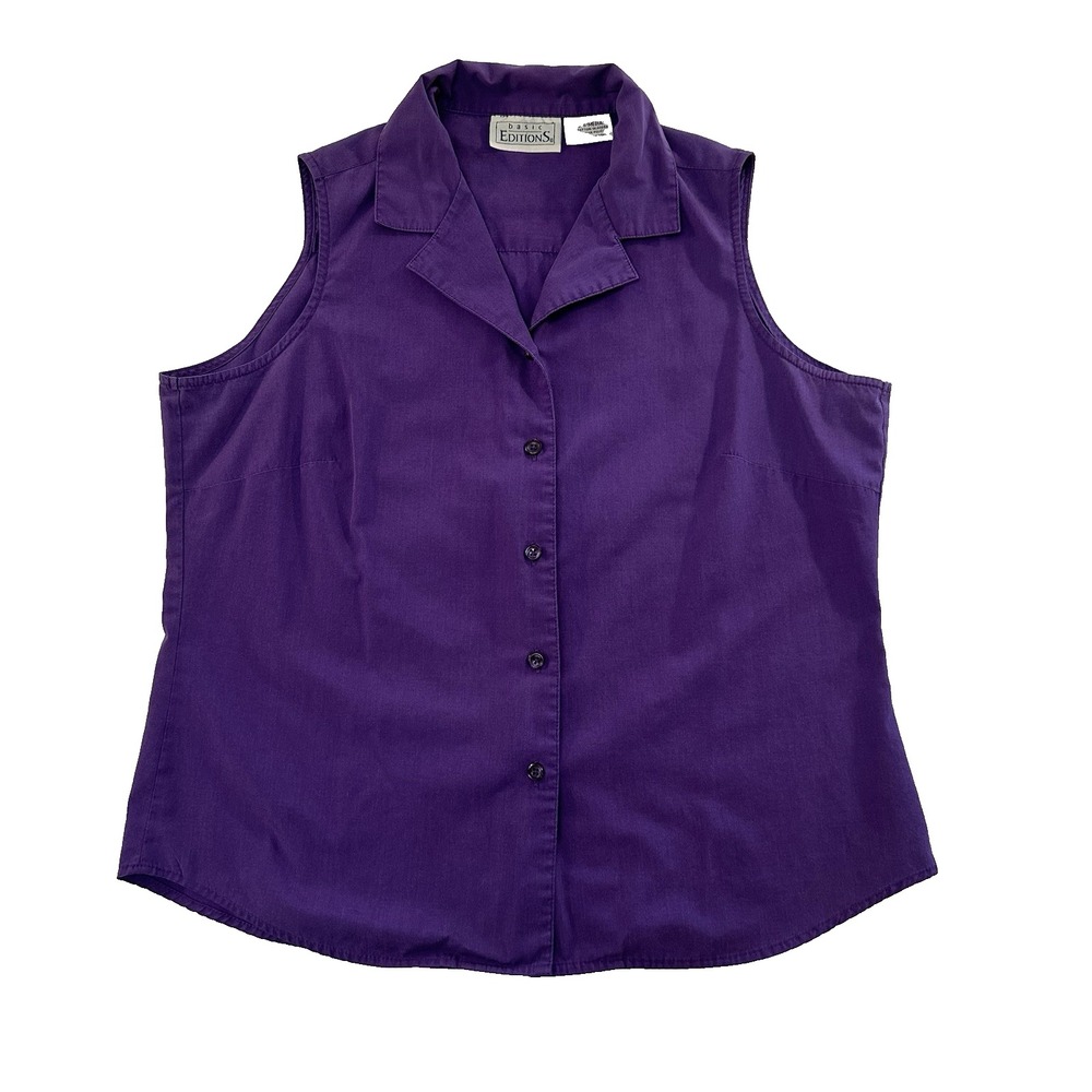 Basic Editions Top Womens Medium Purple Base Layer Capsule‎ Everyday Preppy